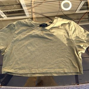 Olive green crop top.